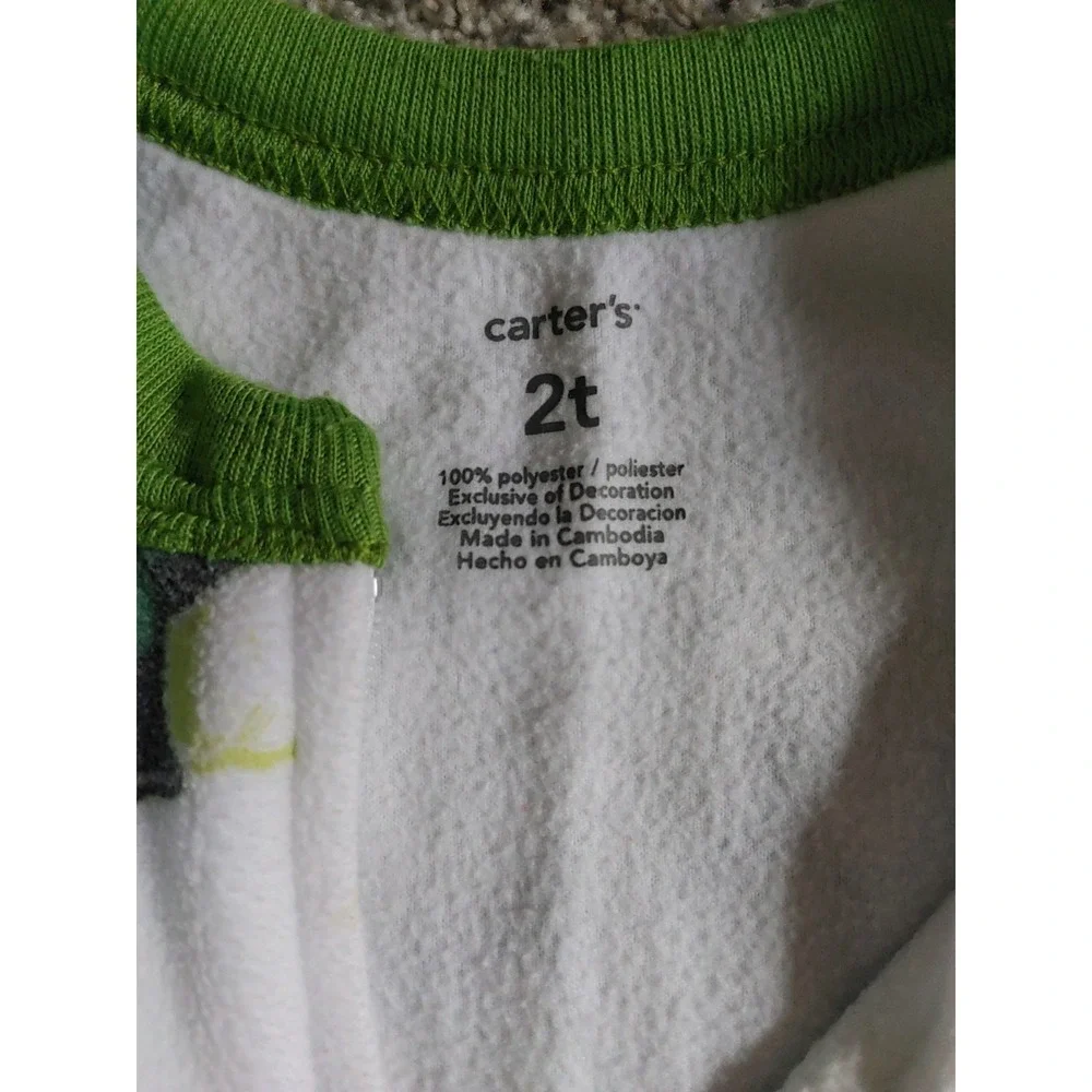 Carter's 2T Dinosaur Fleece Footed Baby Sleeper Pajamas One Piece Zipper